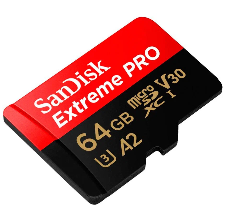 Карта памяти MicroSDXC 64 GB SanDisk Extreme Pro A2 V30 UHS-I U3 (R200/W90 Mb/s)