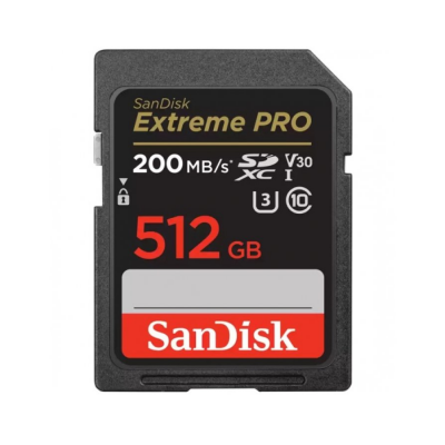 Карта памяти SanDisk SDXC 512 GB Extreme Pro UHS-I V30 U3 200/140 Mb/s